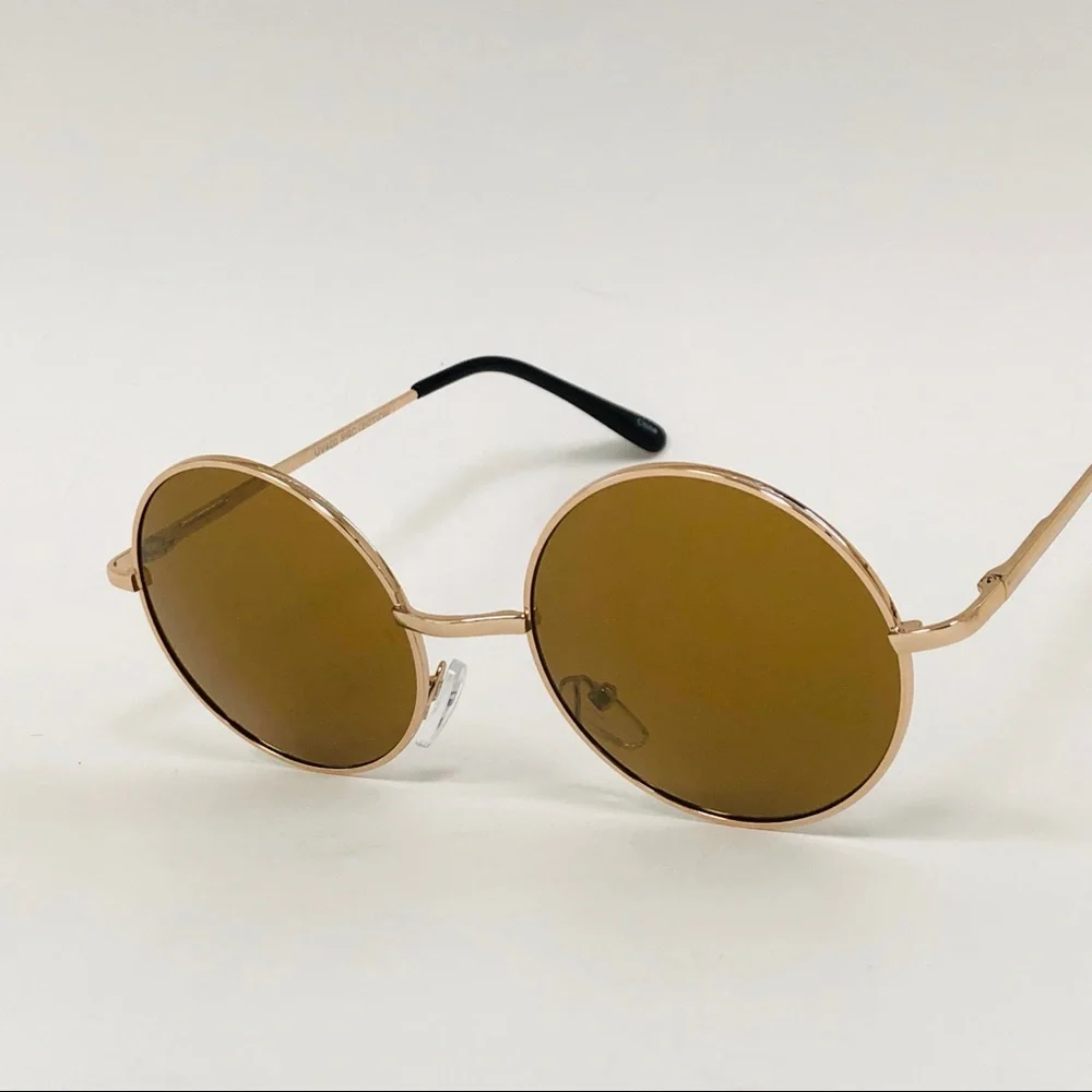 Sunglasses Round Frame Metal Hippie Style Retro 90s Shades Elegant‎ Classy